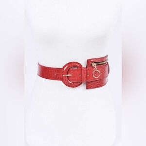 Vegan Leather Statement Belt with Pouch